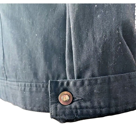 D & Co Denim & Company Black Women's Jean Jacket Bling Buttons Front Pockets S - Picture 4 of 10